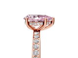 Rose gold Fancy Pink Pear  Cut Diamond Pavé Band Ring with Four-Prong Setting_29