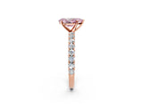 Rose gold Fancy Pink Pear Cut Diamond Pavé Band Solitaire Ring with Prong Setting_83