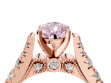 Rose gold Fancy Pink Pear  Cut Diamond Pavé Band Solitaire with Four-Prong Setting_19