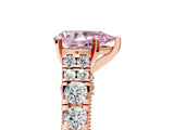 Rose gold Fancy Pink Pear  Cut Diamond Pavé Band Solitaire with Four-Prong Setting_20