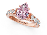 Rose gold Fancy Pink Pear  Cut Diamond Pavé Band Solitaire with Four-Prong Setting_4