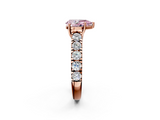 Rose gold Fancy Pink Pear  Cut Diamond Pavé Band Solitaire with Four-Prong Setting_5