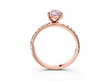 Rose gold Fancy Pink Pear  Cut Diamond Pavé Band Solitaire with Four-Prong Setting_6