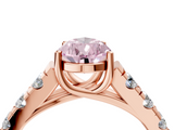 Rose gold Fancy Pink Pear  Cut Diamond Pavé Band Solitaire with Four-Prong Setting_7
