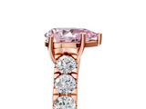 Rose gold Fancy Pink Pear  Cut Diamond Pavé Band Solitaire with Four-Prong Setting_8