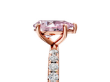Rose gold Fancy Pink Pear  Cut Diamond Pavé Band Solitaire with Four-Prong Setting_8