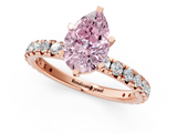 Rose gold Fancy Pink Pear  Cut Diamond Pavé Band with Four-Prong Setting_21