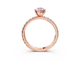 Rose gold Fancy Pink Pear  Cut Diamond Pavé Band with Four-Prong Setting_23