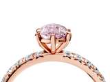 Rose gold Fancy Pink Pear  Cut Diamond Pavé Band with Four-Prong Setting_24