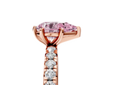 Rose gold Fancy Pink Pear  Cut Diamond Pavé Band with Four-Prong Setting_25