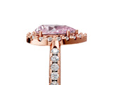 Rose gold Fancy Pink Pear Cut Diamond Pavé Halo Ring with Four-Prong Setting_41