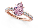 Rose gold Fancy Pink Pear Cut Diamond Pavé Solitaire Engagement Ring with Four-Prong Setting_87