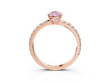 Rose gold Fancy Pink Pear Cut Diamond Pavé Solitaire Engagement Ring with Four-Prong Setting_89