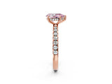 Rose gold Fancy Pink Pear Cut Diamond Pave Band Solitaire Ring with Four-Prong Setting_60