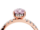Rose gold Fancy Pink Pear Cut Diamond Pave Band Solitaire Ring with Four-Prong Setting_62