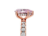 Rose gold Fancy Pink Pear Cut Diamond Pave Band Solitaire Ring with Four-Prong Setting_63