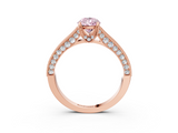 Rose gold Fancy Pink Pear  Cut Diamond Pave Band with Four-Prong Setting_39