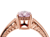 Rose gold Fancy Pink Pear Cut Diamond Ring with Milgrain Pavé Band and Four-Prong Setting_27