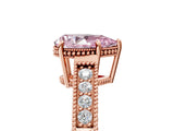 Rose gold Fancy Pink Pear Cut Diamond Ring with Milgrain Pavé Band and Four-Prong Setting_28