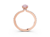 Rose gold Fancy Pink Pear  Cut Diamond Ring with Pavé Band and Four-Prong Setting_44