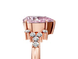 Rose gold Fancy Pink Pear Cut Diamond Ring with Side Stones and Four-Prong Setting_106