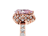 Rose gold Fancy Pink Pear Cut Diamond Scalloped Halo Engagement Ring with Round Shared Prong Band_29