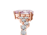 Rose gold Fancy Pink Pear Cut Diamond Scattered Round Accent Ring with Prong Setting_17