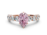 Rose gold Fancy Pink Pear Cut Diamond Side Stone Engagement Ring with Four-Prong Setting_24
