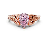 Rose gold Fancy Pink Pear Cut Diamond Solitaire Celtic Knot Ring with Four-Prong Setting_41