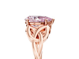 Rose gold Fancy Pink Pear Cut Diamond Solitaire Celtic Knot Ring with Four-Prong Setting_46