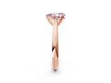 Rose gold Fancy Pink Pear Cut Diamond Solitaire Engagement Ring with Cathedral Setting and Four-Prong Mount_131