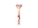 Rose gold Fancy Pink Pear Cut Diamond Solitaire Engagement Ring with Cathedral Setting and Four-Prong Mount_26