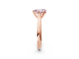 Rose gold Fancy Pink Pear Cut Diamond Solitaire Engagement Ring with Cathedral Setting and Four-Prong Mount_32