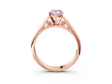 Rose gold Fancy Pink Pear Cut Diamond Solitaire Engagement Ring with Cathedral Setting and Four-Prong Mount_33