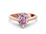 Rose gold Fancy Pink Pear Cut Diamond Solitaire Engagement Ring with Cathedral Setting and Four-Prong Mount_78