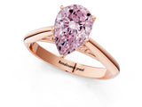 Rose gold Fancy Pink Pear Cut Diamond Solitaire Engagement Ring with Cathedral Setting and Four-Prong Mount_79