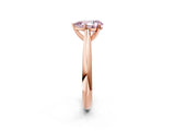 Rose gold Fancy Pink Pear Cut Diamond Solitaire Engagement Ring with Cathedral Setting and Four-Prong Mount_80