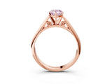 Rose gold Fancy Pink Pear Cut Diamond Solitaire Engagement Ring with Cathedral Setting and Four-Prong Mount_81