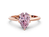 Rose gold Fancy Pink Pear Cut Diamond Solitaire Engagement Ring with Classic Band and Four-Prong Setting_32