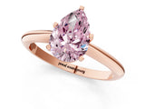Rose gold Fancy Pink Pear Cut Diamond Solitaire Engagement Ring with Classic Band and Four-Prong Setting_33