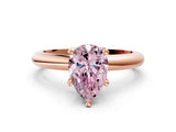 Rose gold Fancy Pink Pear Cut Diamond Solitaire Engagement Ring with Round Band and Four-Prong Setting_155