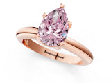 Rose gold Fancy Pink Pear Cut Diamond Solitaire Engagement Ring with Round Band and Four-Prong Setting_156