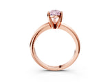 Rose gold Fancy Pink Pear Cut Diamond Solitaire Engagement Ring with Round Band and Four-Prong Setting_158