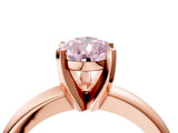 Rose gold Fancy Pink Pear Cut Diamond Solitaire Engagement Ring with Round Band and Four-Prong Setting_159