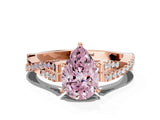 Rose gold Fancy Pink Pear Cut Diamond Solitaire Engagement Ring with Twisted Pavé Band and Four-Prong Setting_44
