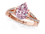 Rose gold Fancy Pink Pear Cut Diamond Solitaire Engagement Ring with Twisted Pavé Band and Four-Prong Setting_45