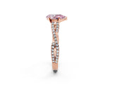 Rose gold Fancy Pink Pear Cut Diamond Solitaire Engagement Ring with Twisted Pavé Band and Four-Prong Setting_46