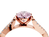 Rose gold Fancy Pink Pear Cut Diamond Solitaire Engagement Ring with Twisted Pavé Band and Four-Prong Setting_48
