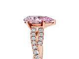 Rose gold Fancy Pink Pear Cut Diamond Solitaire Engagement Ring with Twisted Pavé Band and Four-Prong Setting_49