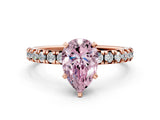 Rose gold Fancy Pink Pear Cut Diamond Solitaire Pavé Engagement Ring with Round Band and Prong Setting_43